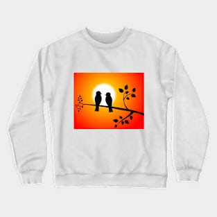 Two birds watching the sunset Crewneck Sweatshirt